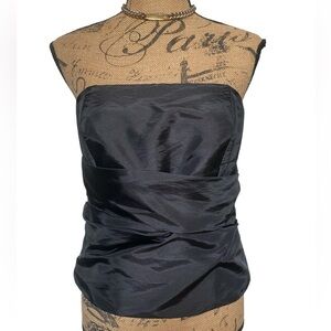 Vintage Y2K Rubber Ducky Productions New Black Taffeta Bustier Tube Top Large